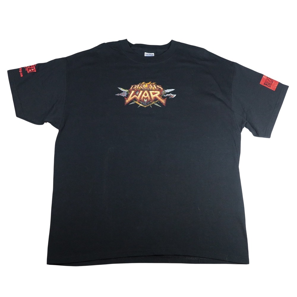 Gildan World of Warcraft TCG Shirt XL Black Drums of War Video Game Promo Tee